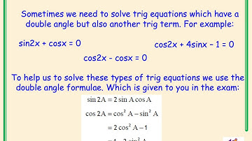 Higher Mathematics Trigonometry Video 4 - Trig Equations Involving a Double Angle