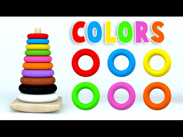 Learn Colors with Color Stack Rings and More Colours Videos for Children class=