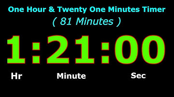 81 Minutes Timer, Digital Clock, 81 Minutes Alarm, 81 Min. Stopwatch, One Hour Twenty One Min. Alarm