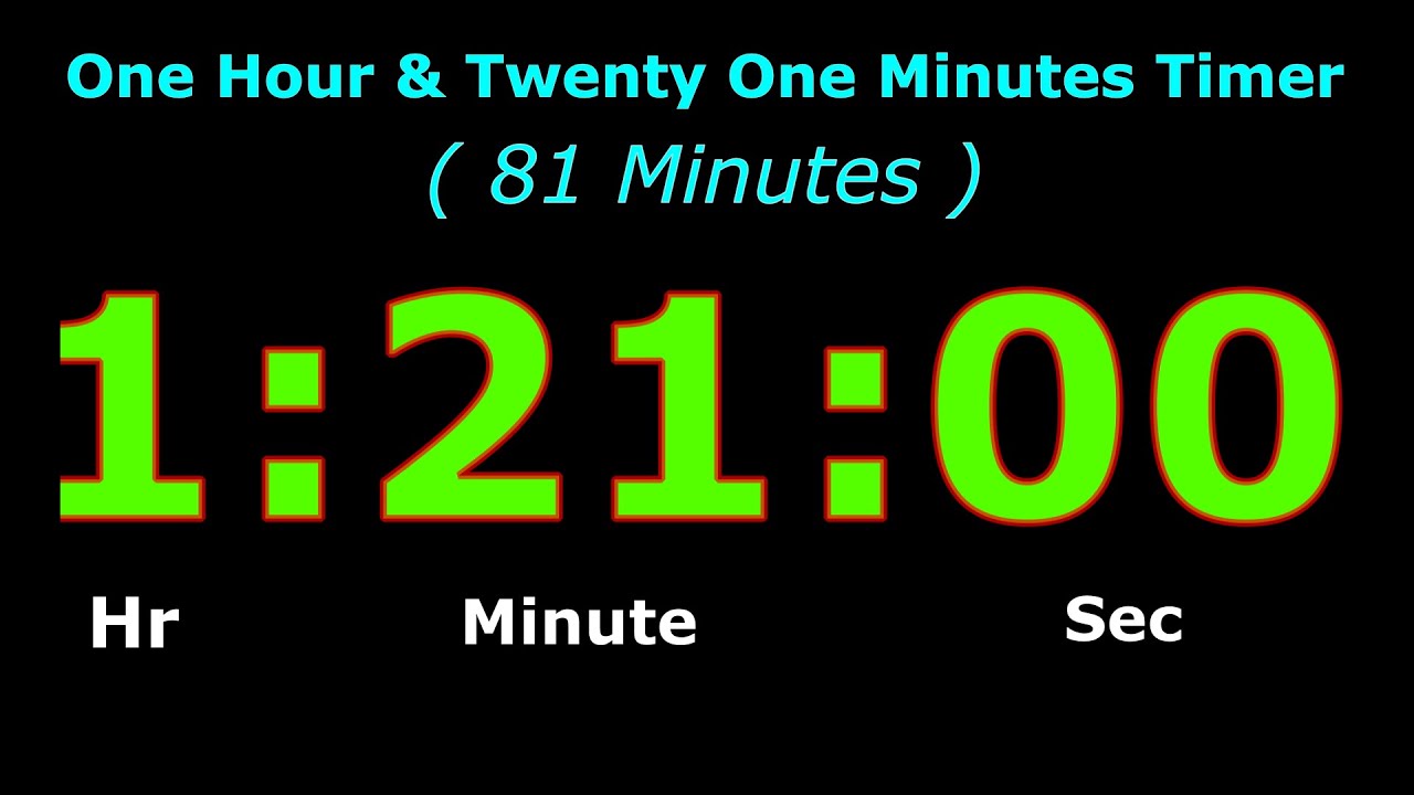 81 Minutes Timer, Digital Clock, 81 Minutes Alarm, 81 Min. Stopwatch