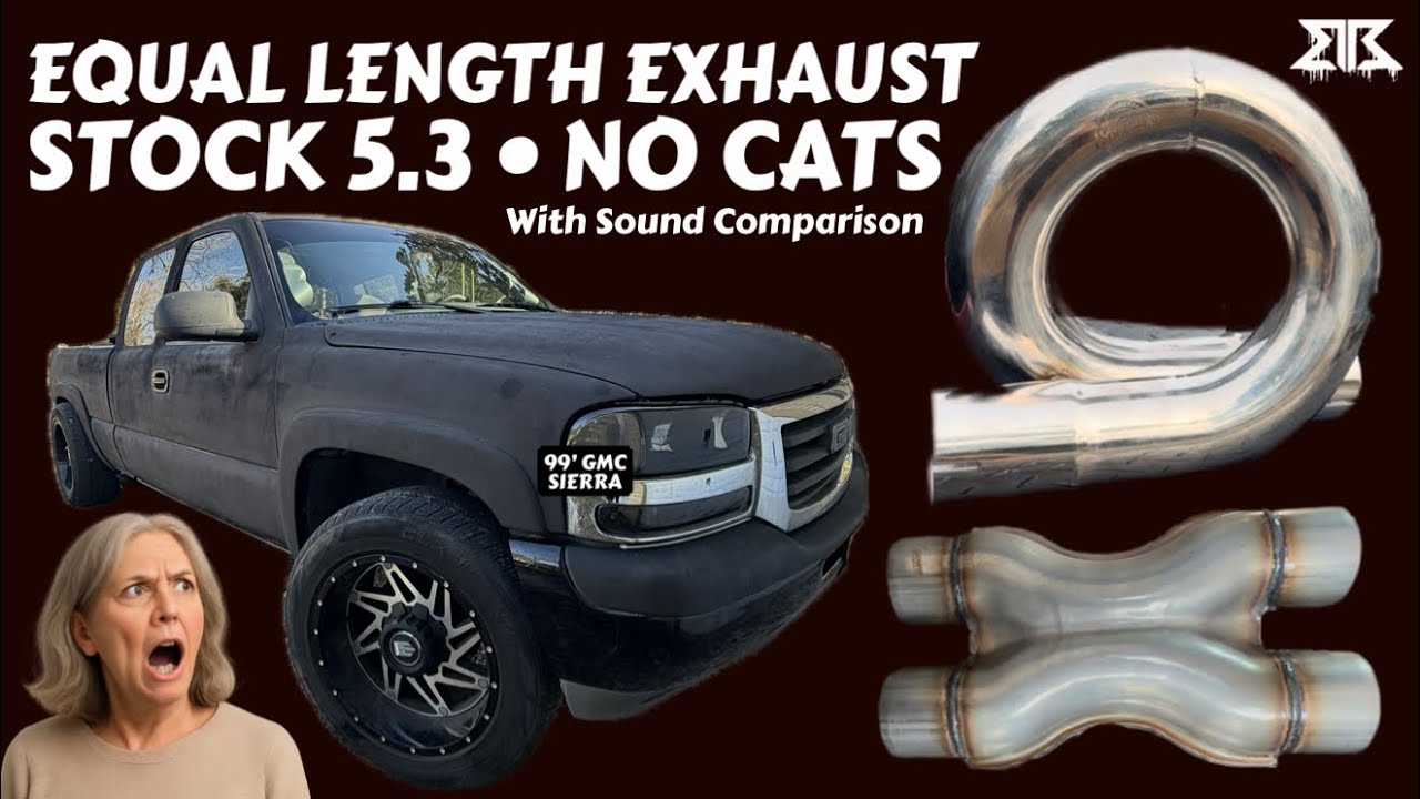 Equal Length Exhaust on 5.3L GMC Sierra (X-Pipe, Cat Delete, Loop, True Duals) – INSANE Sound