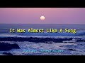 IT WAS ALMOST LIKE A SONG (LYRICS  W/ VIDEO) song by Ronnie Milsap