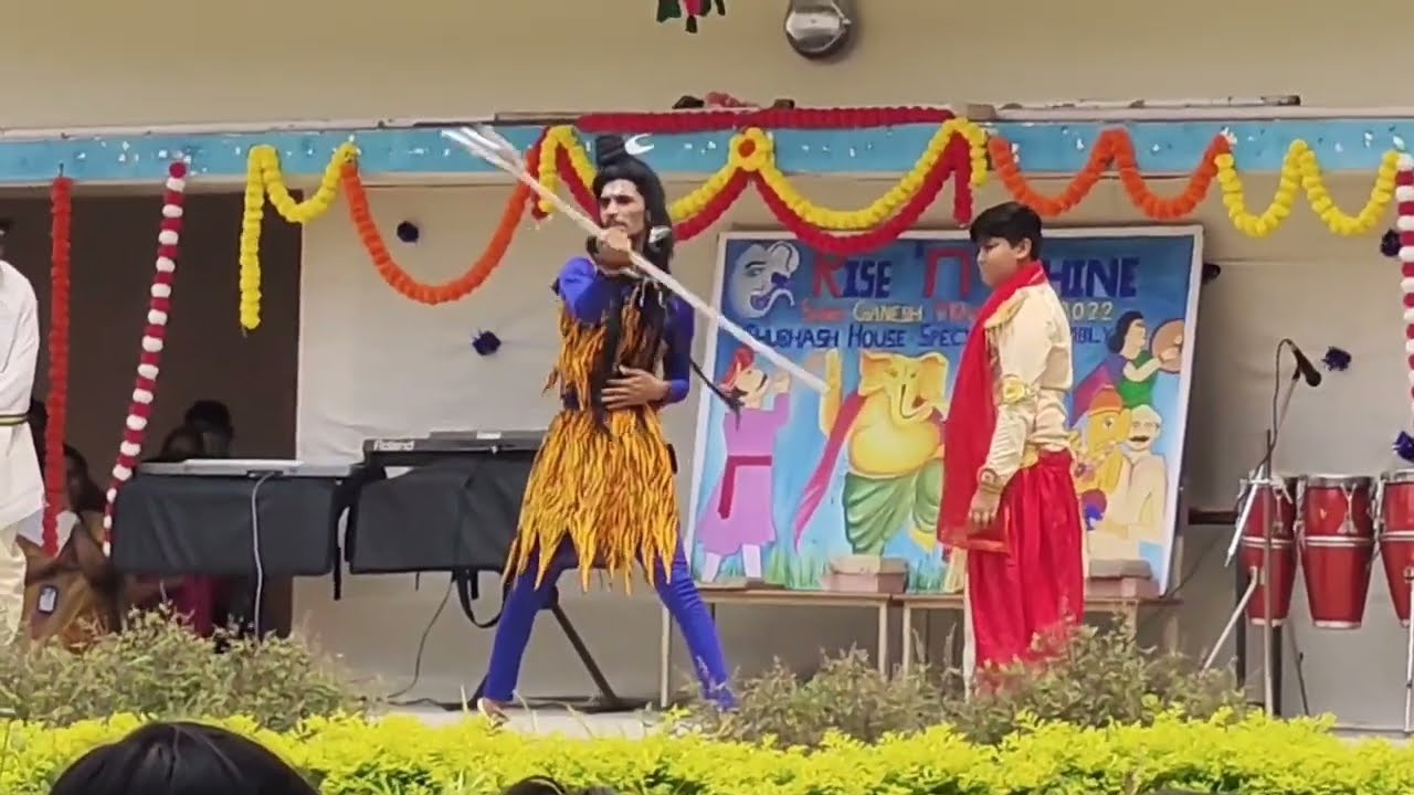 An Mythological act  #ganeshji#schoolevent #shiv #shivshankar #bappamorya#parvati #elephant #drama