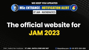 New Update IIT JAM Official Website - 2023 | IFAS