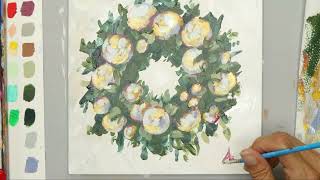 Simple Christmas Wreath Painting