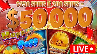 $250 SPINS! LARGEST JACKPOT EVER ON 🚧 Huff N’ More Puff Live Slot Play! $50,000 HIGH LIMIT