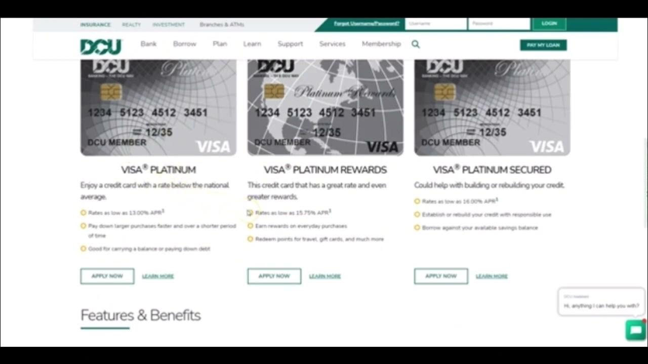 DCU Credit Union Credit Cards High limits up to 100,000 YouTube