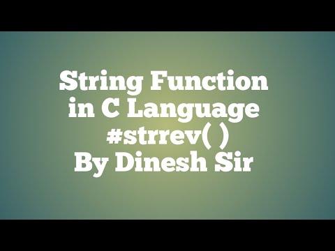 #STRREV Function In C Language By Dinesh Sir