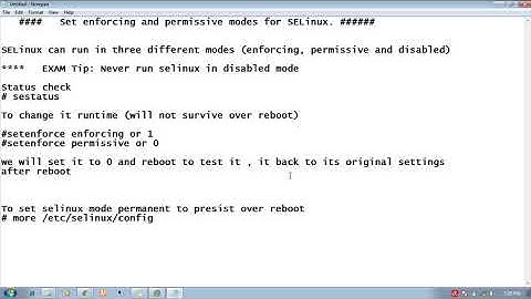 Red Had 7 Set enforcing and permissive modes for SELinux   YouTube