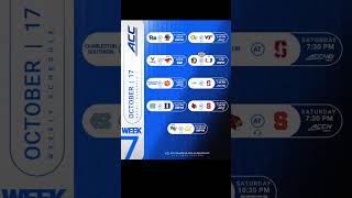 ACC week seven schedule of college football games ￼