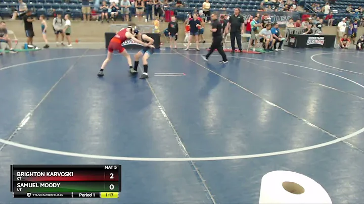 87 Lbs Champ. Round 1 - Brighton Karvoski, CT Vs S...