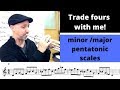 How To Improvise using minor and Major pentatonics and the skip step pattern for jazz improvisation