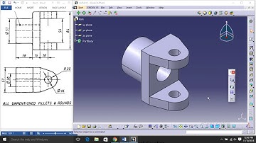 Universal coupling CATIA V5 Tutorial - Fork (Part1)