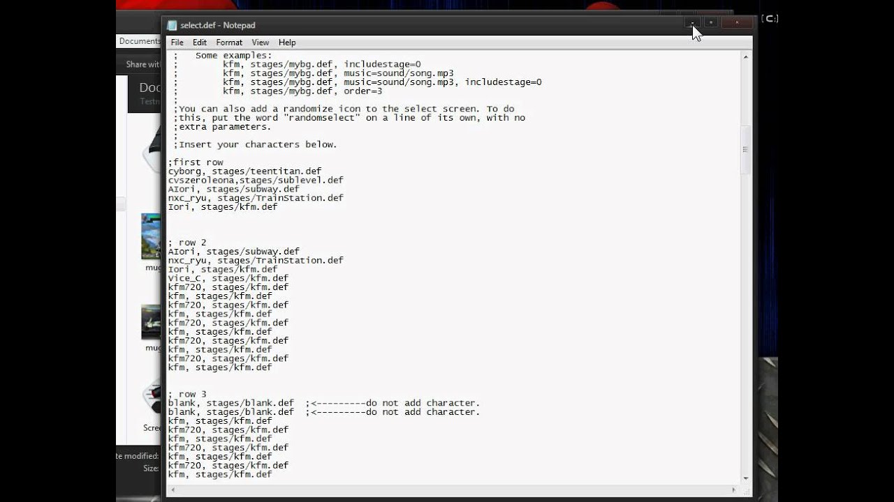 Mugen Screenpack Turorial Select Def Youtube Mugen Screenpack Turorial Select Def Youtube
