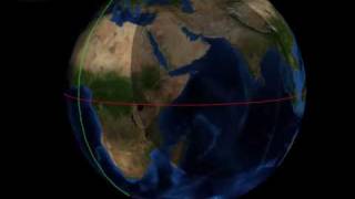 The path of the half shadow (penumbra) of the solar eclipse on 1/15/2010