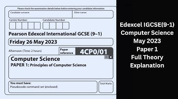 Edexcel IGCSE Computer Science Paper 1 2023 | IGCSE Computer Science May 2023 | CS Paper 1 May 2023