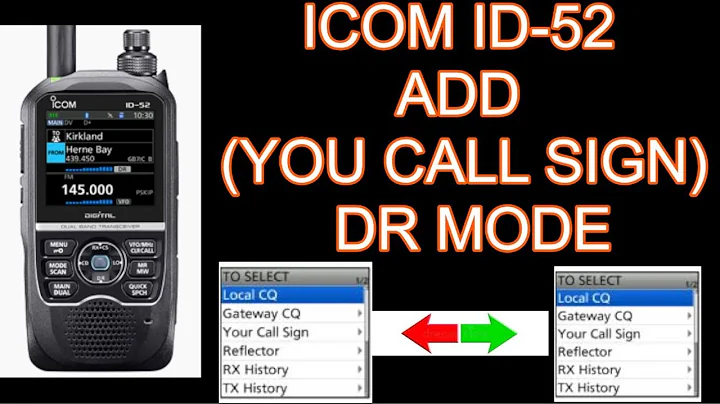 ICOM ID -52 Add (Your)Callsign in Reflector DR mode for Remote Command Jumbo Hotspot