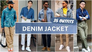 35 Blue Denim Jacket / Shirt Outfit Ideas for Spring 2024 | Men's Fashion