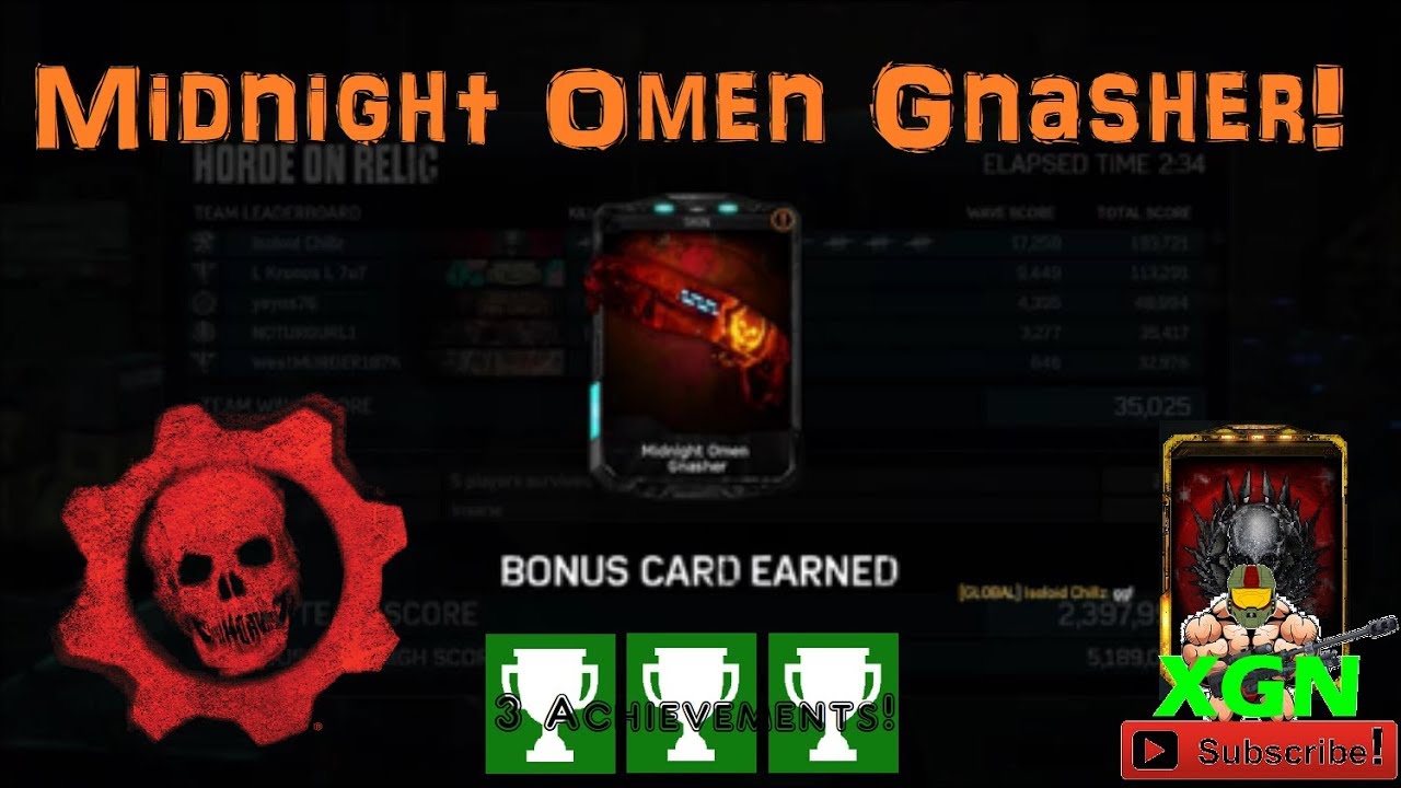 Gears of War 4 how to unlock Midnight Omen Gnasher, In and Out