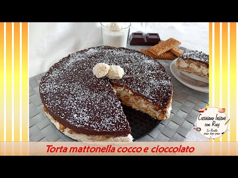 Torta mattonella cocco e cioccolato facile e veloce