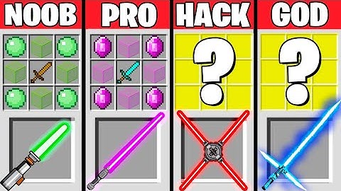 Minecraft Battle: STAR WARS LIGHTSABER CRAFTING - NOOB vs PRO vs HACKER vs GOD (Animation)