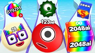 BGH BALL RUN 2048 .vs JELLY RUN 2048 Infinity .vs HUNGRY BALLS ∞ Satisfying ASMR Cool Math Run Games screenshot 2