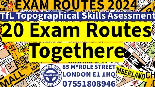 20 Exam Routes | TfL Topographical Assessment Test 2024 | Road Closers | Tunnels | City Roads