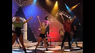 Ellinor Franzén som Irene Cara i Sikta Mot Stjärnorna 1994