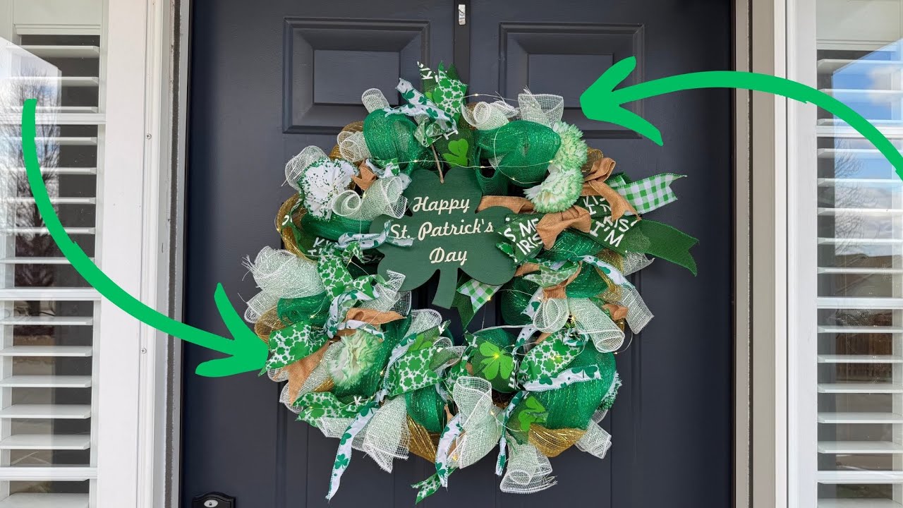 Kiss me, I'm Irish!   25” St. Patrick’s Day Lighted Wreath Is SO Cute… Honest Review 