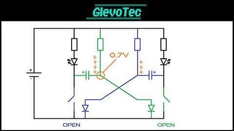 How a 2 transistor LED flasher circuit oscillator works | Easy simple explanation