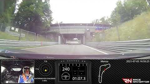 RN #1 Onboard video Monza, FERRARI 458 CHALLENGE, 01:54.048