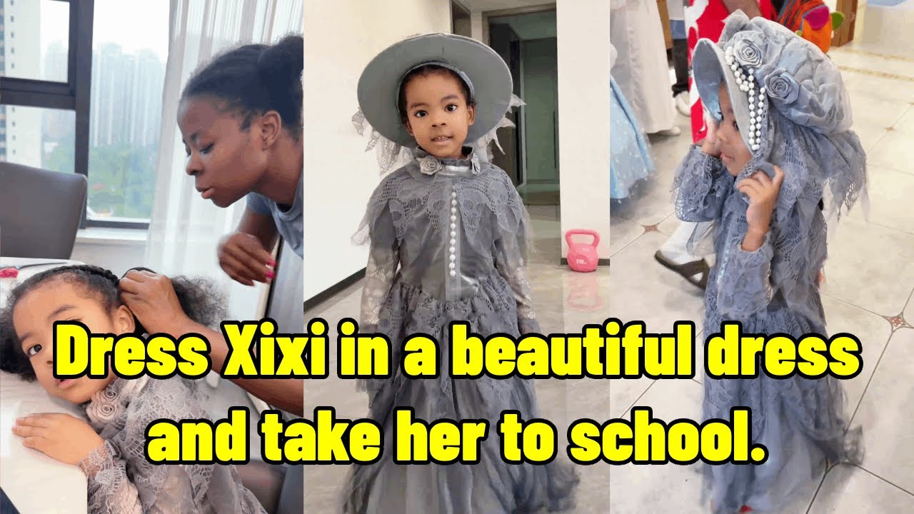 Dress Xixi in a beautiful dress and take her to school.