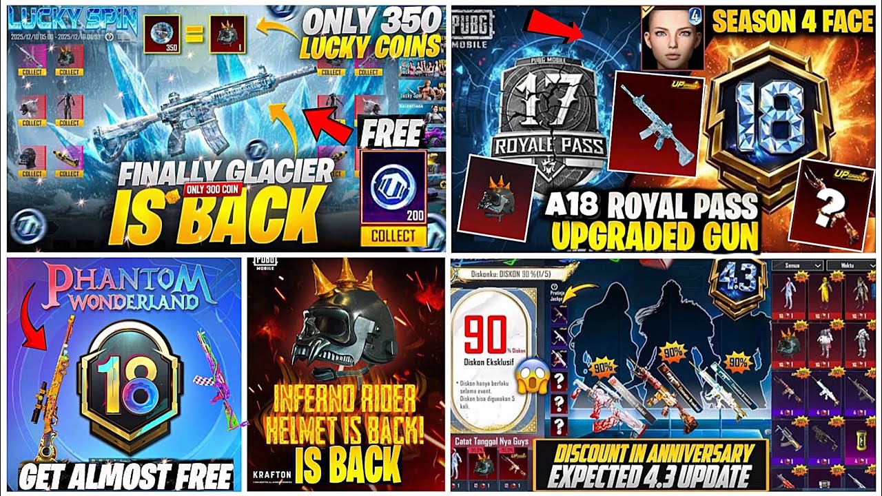 A18 ROYAL PASS FULL LOOK😍| 4.3 NEW MYTHIC FORGE DISCOUNT OFFER🔥| GET FREE M416 GLACIER IN COIN🤯PUBGM