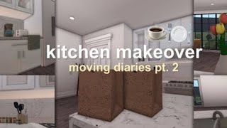 moving diaries pt. 2 | decorating kitchen, & grocery shopping!! |bloxburg roleplay ☕