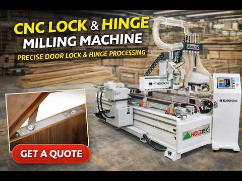 CNC Lock & Hinge Milling Machine HT-D2800CNC | Automatic Door Lock Slot & Hinge Processing Machine