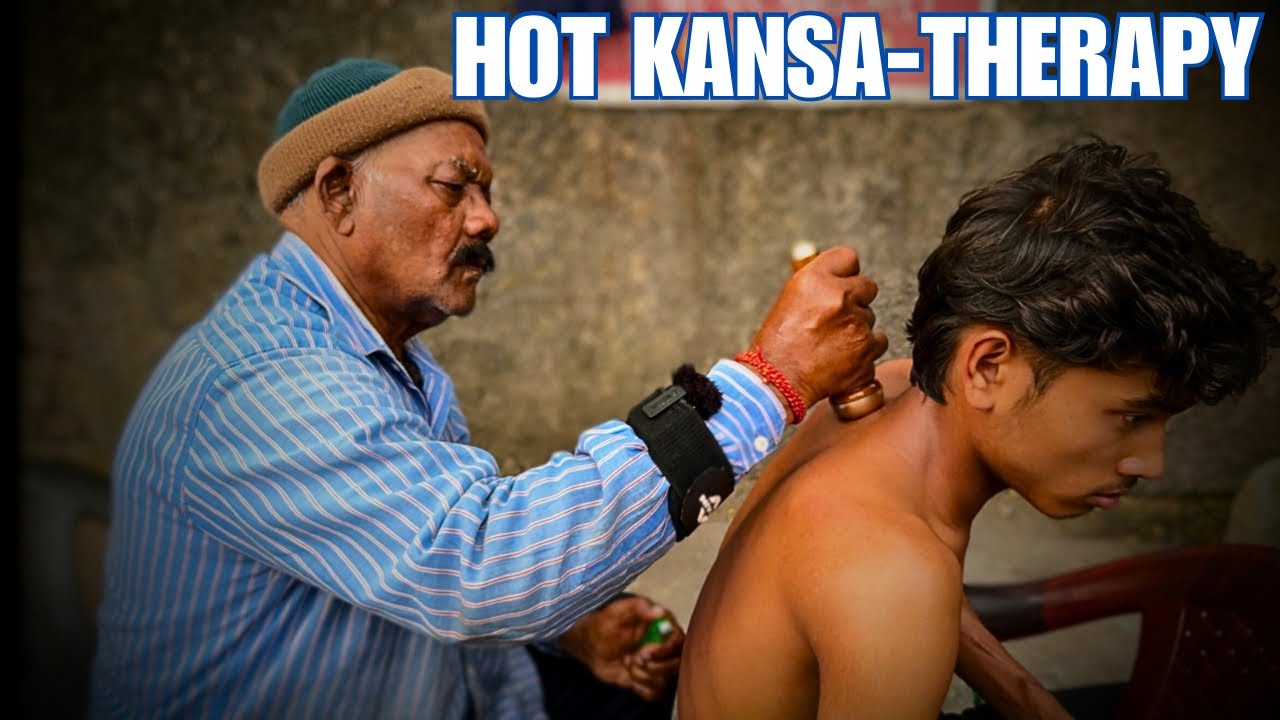Asmr Sensational painkiller SHOULDER & BACK massage with FIRE 🔥 Therapy by Indian barber Narsa baba|