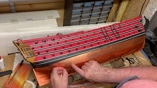 Artesania Latina 1:84 SmaTrinidad Pt 51  - Copper Plating the Hull HD 1080p