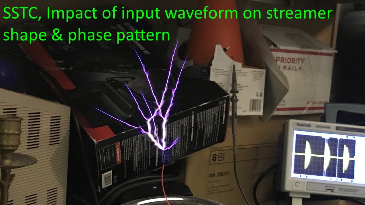 Single Mosfet Solid State Tesla Coil ( SSTC ) effect of input waveform on streamer shape & profile