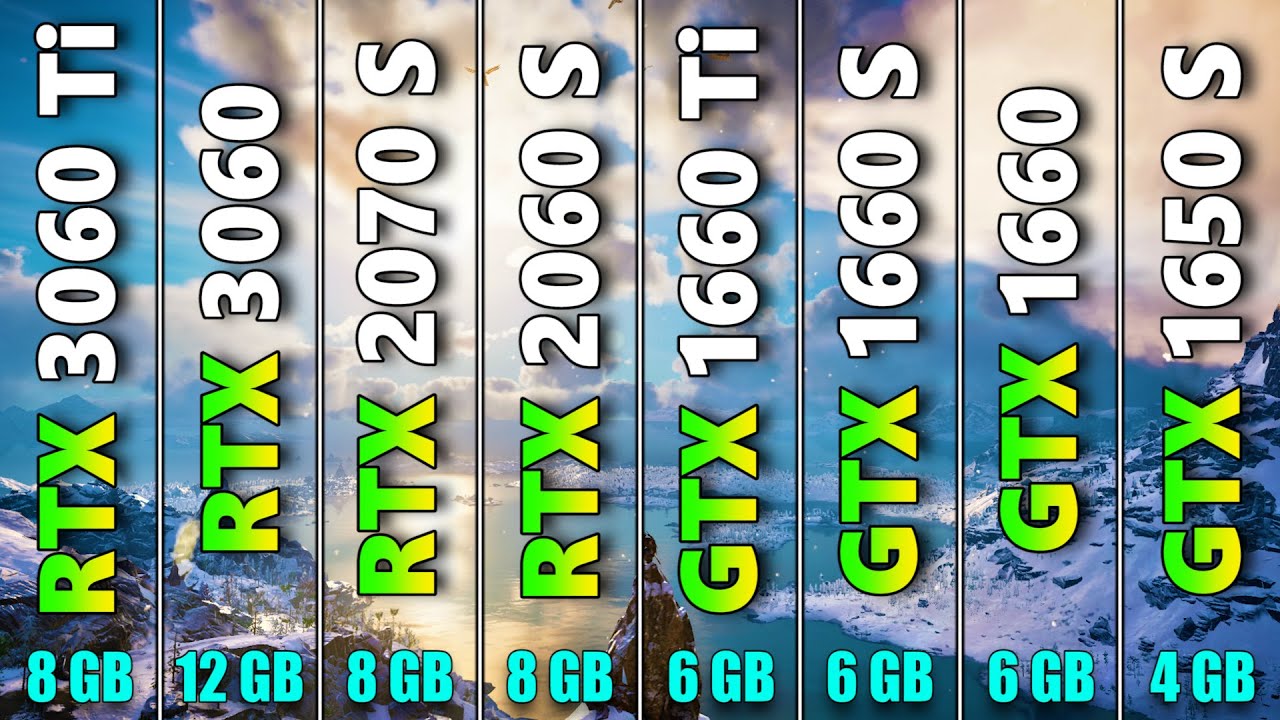 3060 Ti vs RTX 3060 vs 2070 SUPER vs 2060 SUPER vs 1660 Ti vs SUPER GTX 1660 vs 1650 SUPER - YouTube