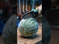 Mini chainsaw vs frozen watermelon explosion #asmr #shorts