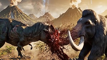 🦖 T-REX vs MAMMOTH – The Ultimate Prehistoric Clash 🐘🔥