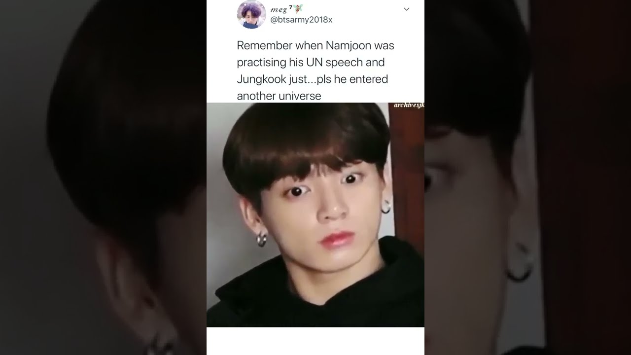jungkook's reaction at namjoon's UN speech practice 😂