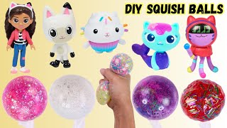 How to Make DIY Gabby's Dollhouse Glitter Slime Squishy Balls with Pandy