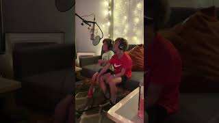 Family in the studio 🥰 ❤️ “I Saw Mommy Kissing Santa Claus” feat Vivianne, Eric and Forrest now! 😘🎅