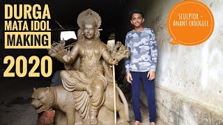 Durga mata idol making by Anant chougule।।2020।।How to make durga idol ।। clay model ।। sindhudurg