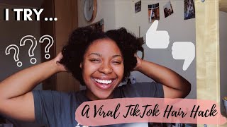 I TRY a Viral Tiktok Hair Hack | Heatless Curls Type 4 Hair