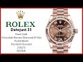 ▶ Rolex Datejust 31 Rose Gold Chocolate Roman Diamond VI Dial President Bracelet 278275 - REVIEW