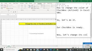 Change the color of checkbox (ActiveX) in Excel VBA Excel Vba Activex Series 2 Checkbox Changing Cell Value On Click And Background Color