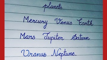 write  planets name in cursive handwriting|cursive handwriting