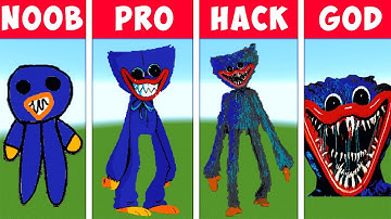 NOOB VS PRO VS HACKER Pixel art Huggy Wuggy in Minecraft PE